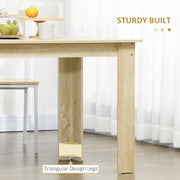 Dining Table for Small Spaces Seats 6 Easy Clean Wood Effect Oak AOSOM