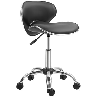 Adjustable Swivel Salon Stool with Wheels for Beauty Treatments and Spa Use, Black