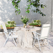 Set of Two Light Grey Aluminium Folding Chairs for Outdoor Use by Outsunny