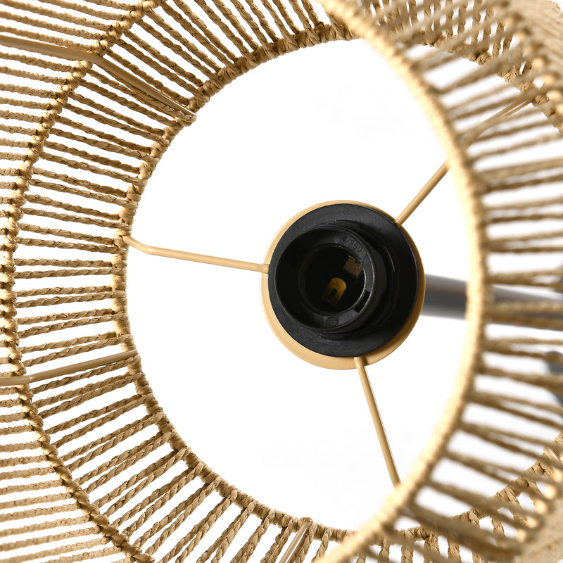 Floor Lamp with Hand Woven Rattan Shade Ideal for Cosy Living Rooms, Natural Brown