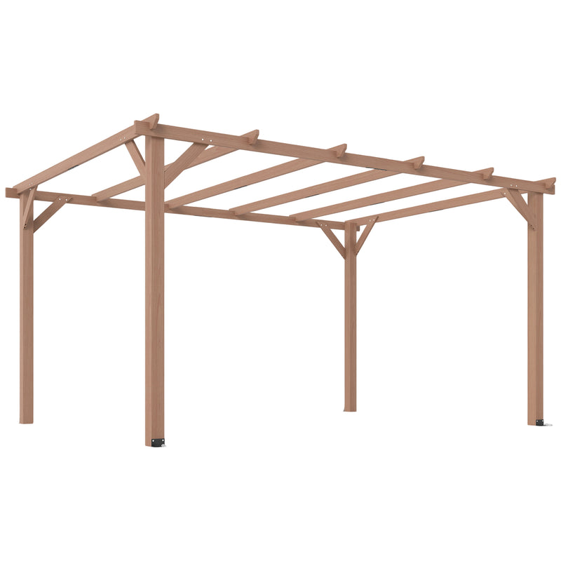 4m x 3m Wooden Pergola for Shaded Outdoor Seating and Climbing Plants Maple Wood Effect