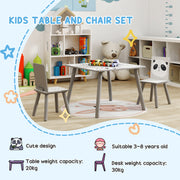 Grey Kids Table and Chair Set with 2 Chairs for Ages 3-8 Years by ZONEKIZ