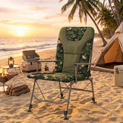 Folding Camping Chair with Adjustable Recline and Padded Seat for Outdoor Comfort Grey Outsunny