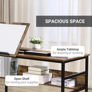 Adjustable Art Desk, 15-Level Tabletop, Multifunctional Homcom
