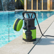 400W Electric Submersible Water Pump with Float Switch for Garden Ponds and Tubs Black AOSOM