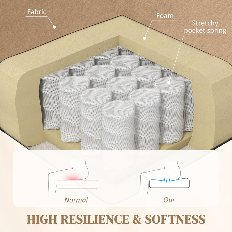 Light Brown Velvet Electric Riser Recliner Armchair With Massage Function by HOMCOM