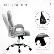 Velvet Feel Office Chair With Diamante Button Backrest For Home Or Desk Use, Grey
