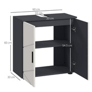 Under Sink Bathroom Cabinet with Shelf and Double Doors for Basin Storage Light Grey AOSOM