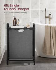 Pull-out liner bag removed from the laundry basket frame