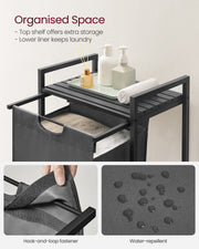 Steel tube frame and MDF top of the laundry basket