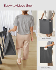 Dimensions overview of the 65L laundry basket