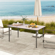 Light Grey 6 Seater Garden Dining Table with Rust Resistant Metal Frame and WPC Top by Outsunny