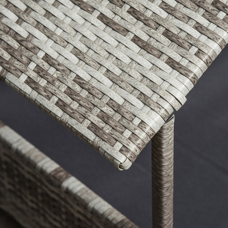 Dark Grey Wicker Dog House Rattan Pet Bed With Removable Cushion and Canopy by PawHut