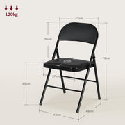 Set of 2 Folding Chairs with Cushioned Seats Ideal for Home or Events, Black