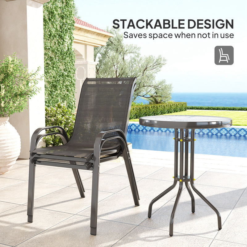 Three Piece Outdoor Garden Furniture Set in Black by Outsunny