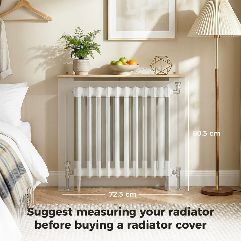 Radiator Cover with Shelf for Tidy Storage and Child Safety Grey Homcom