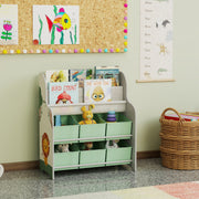 Jungle Themed Kids Storage Shelf With Removable Drawers and Book Racks for Easy Organisation Green Zonekiz