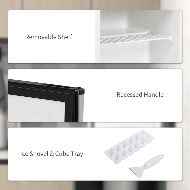 35L Mini Freezer Adjustable Temperature -24 to 14 Degrees Farenheit Silver by HOMCOM