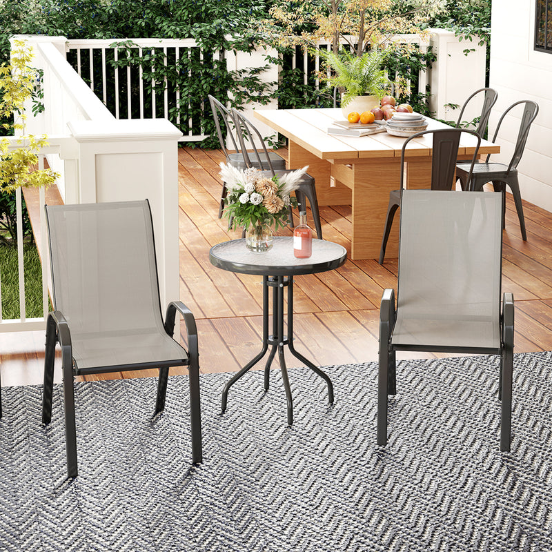 Outsunny Three-Piece Outdoor Garden Set - Light Grey AOSOM