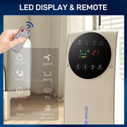 Standing Fan With Misting System and Remote Control for Cool Bug-Free Home White AOSOM