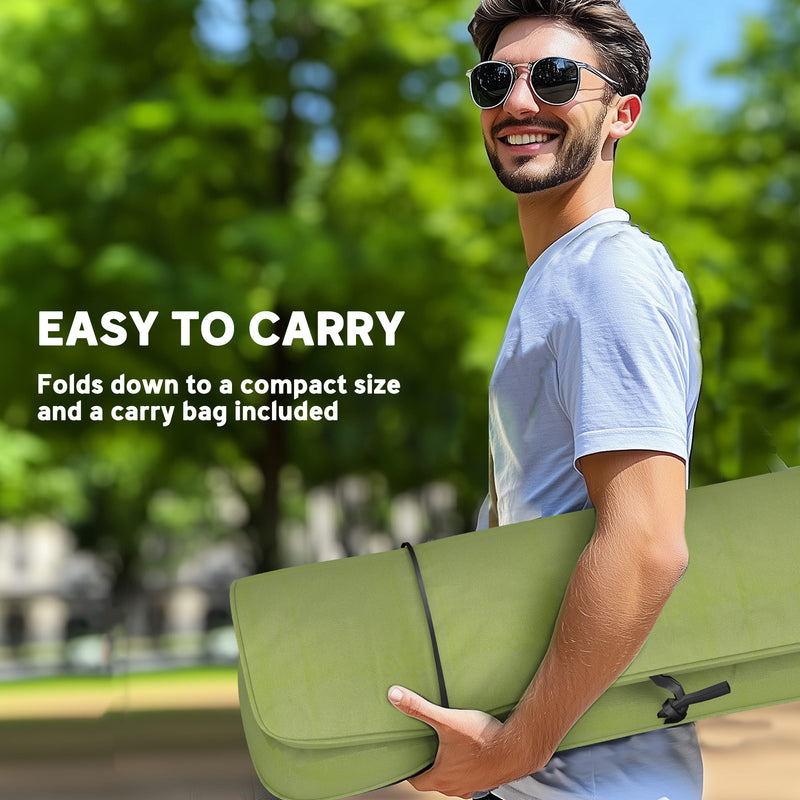 Foldable Camping Chair with Adjustable Backrest and Padded Seat for Outdoor Comfort Green