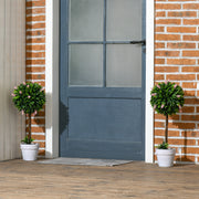 Set of 2 Artificial Topiary Ball Trees with Flowers for Indoor or Outdoor Display Pink