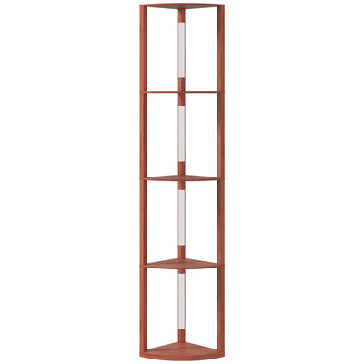 Brown Corner Floor Lamp with Dimmable Warm White LED Light for Living Room or Bedroom by HOMCOM