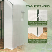 Walk In Garden Greenhouse With 12 Shelves And Roll Up Door For Plants, White