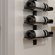 10 Tier Wall Mounted Wine Rack Steel Holds 10 Bottles for Kitchen Dining Room Home Bar Black by HOMCOM