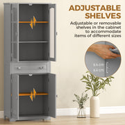 Slim Kitchen Storage Cupboard with Adjustable Shelves for Small Spaces Grey AOSOM