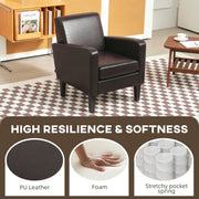 Brown Faux Leather Armchair with Simple Modern Design by HOMCOM