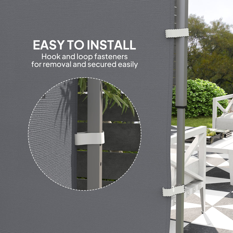 Grey 195 x 295cm Replacement Gazebo Sidewall UV-Resistant Weather Protection by Outsunny