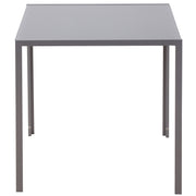 Grey Glass Top Square Dining Table for 2 to 4 People with Metal Legs for Dining Room
