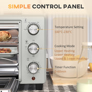 21L Mini Countertop Oven with Adjustable Temperature 100 - 230 Degrees Centigrade Silver by HOMCOM