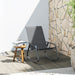 Grey Rocking Garden Chair Comfortable Outdoor Lounger for Patio or Deck by Outsunny