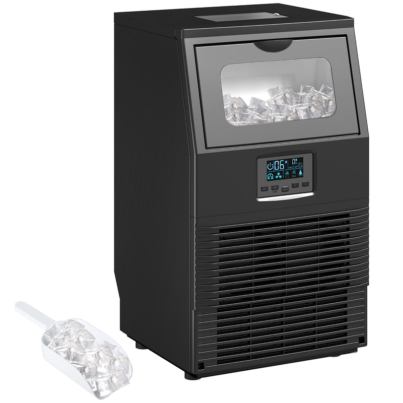 Commercial Ice Maker | 30kg Daily Output | Dual Water Supply | Black