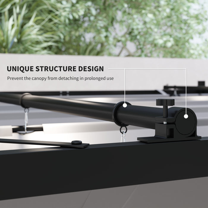 Grey 3x3 Metal Pergola with Retractable UPF30+ Canopy and Magnetic Fixture by Outsunny