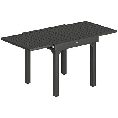 Extendable Garden Dining Table for Flexible Outdoor Meals and Gatherings Black Outsunny