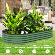 Set of Two Green Steel Garden Planters 181 x 93cm by Outsunny