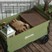 120L Green Folding Garden Trolley Cart With Wheels and Adjustable Handle by Outsunny