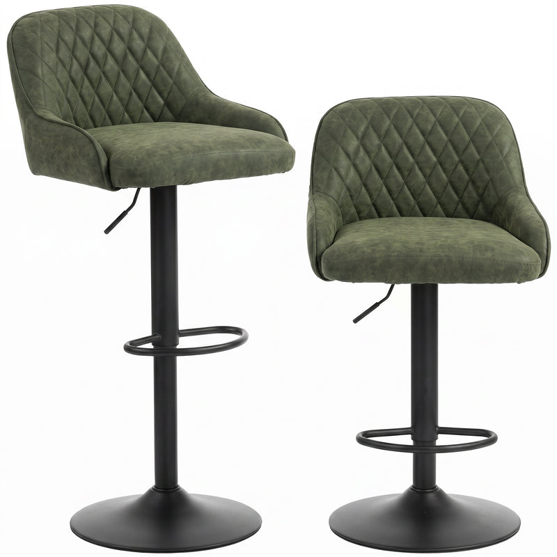 Adjustable Bar Stools Set of 2 for Kitchen Island with Swivel and Easy Clean