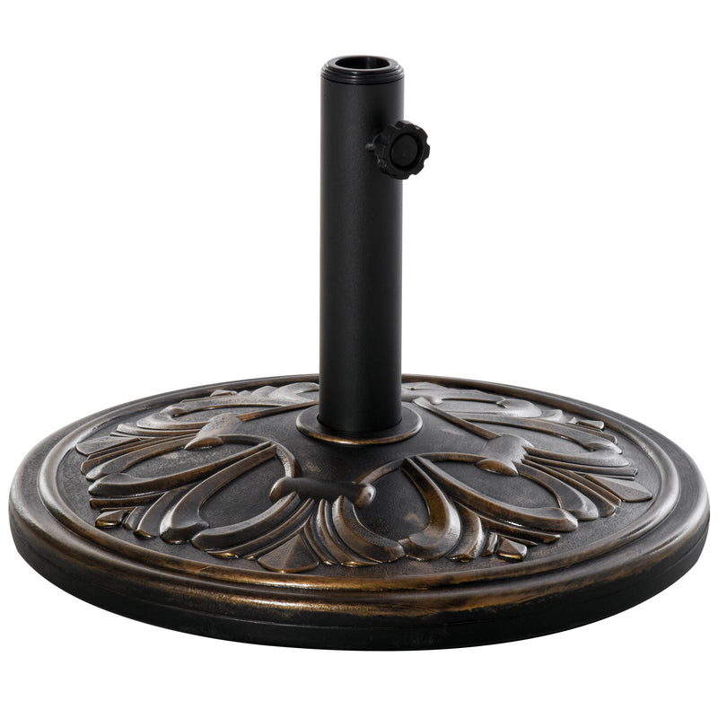 Bronze Round 13kg Garden Parasol Base Weight Stand Ideal for Outdoor Umbrella Stability