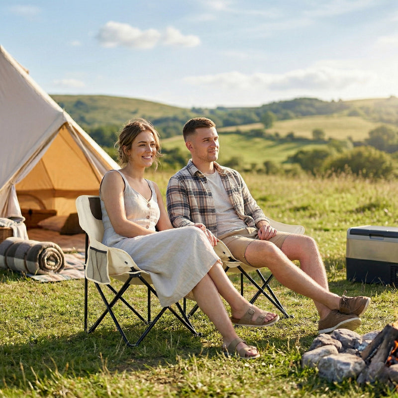 Folding Camping Chair Lightweight and Portable for Outdoor Use White