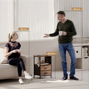 Bedside Table With USB Charging Station, 2 Drawers, Storage Shelf For Bedroom or Living Room AOSOM