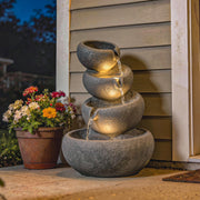 Outdoor Water Fountain with LED Lights for Relaxing Garden or Patio Retreat Mixed Colour Outsunny