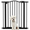 Adjustable Metal Pet Safety Gate with Auto Close Door Ideal for Doorways 74 to 80cm Black