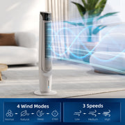 Tower Fan with Ice Cooling for Whole Room Comfort and Space Saving White AOSOM