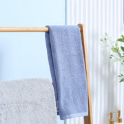 Freestanding Bamboo Towel Rack with Shelves Foldable Space Saver for Bathroom, Natural
