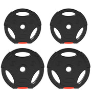 15kg Barbell Weight Plates Set for Strength Training and Home Gym Workouts Black AOSOM