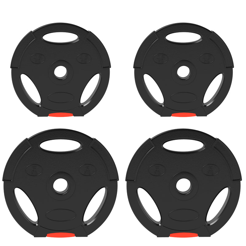 15kg Barbell Weight Plates Set for Strength Training and Home Gym Workouts Black AOSOM